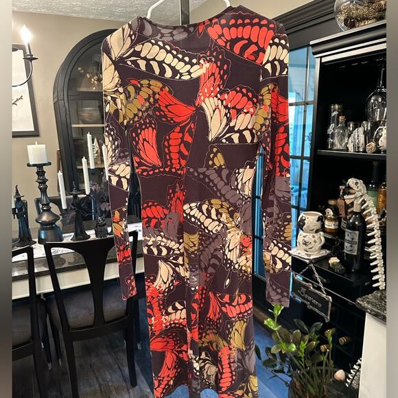 CAbi  NWOT Butterfly Print Long Sleeve Midi  dress Dress  gorgeous print Small - Picture 4 of 4